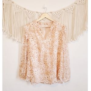 LOFT Pink Floral Blouse